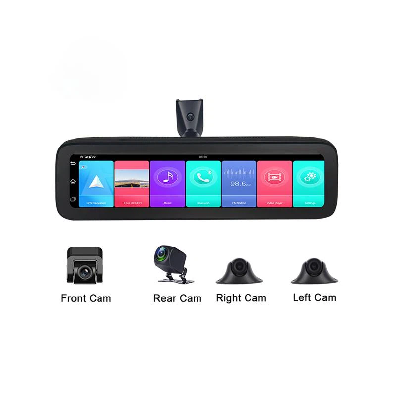 LTE 720P*4 FM GPS Mirror Dash Cam